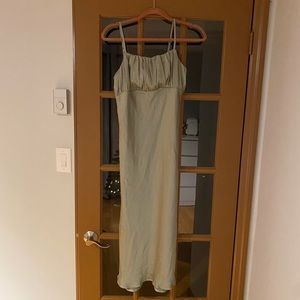 Missguided satin green dress